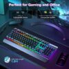 9155T4VPgyL._AC_SL1500_.jpg TECKNET Gaming Keyboard, USB Wired Computer Keyboard, 15-Zone RGB Illumination, IP32 Water Resistance, 25 Anti-ghosting Keys, All-Metal Panel (Whisper Quiet Gaming Switch)