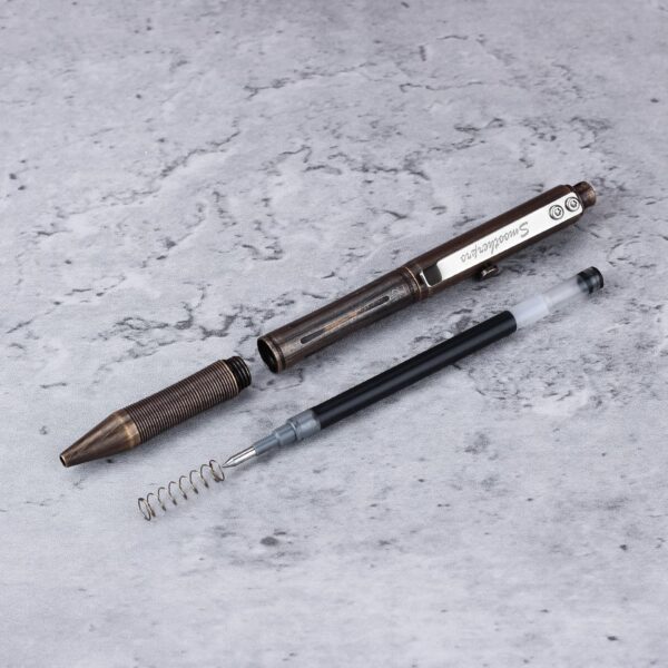 91CIYaQoSDL._AC_SL1500_.jpg SMOOTHERPRO Bolt Action Pen, Solid Brass Ballpoint Pen Compatible with Pilot G2 Refill, Weighted Heavy Pen for Tremor Parkinson Arthritic Hand, Plated Vintage Retro Black(RG335)