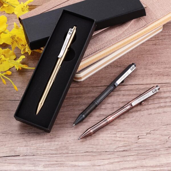 91DbFpvQmAL._AC_SL1500_.jpg SMOOTHERPRO Bolt Action Pen, Solid Brass Ballpoint Pen Compatible with Pilot G2 Refill, Weighted Heavy Pen for Tremor Parkinson Arthritic Hand, Plated Vintage Retro Black(RG335)