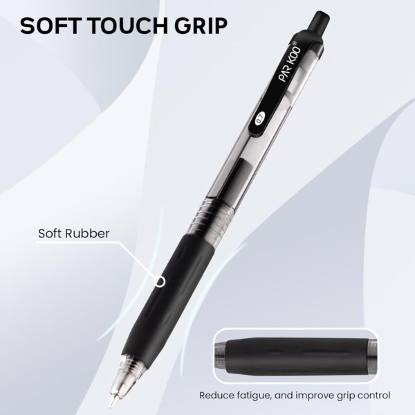 1768004800_61Sk-AegWsL._AC_SL1500_.jpg ParKoo Black Gel Pens, 70 Pack Quick Dry Retractable Medium Point 0.7mm Rollerball Gel Ink Pens Smooth Writing with Comfort Grip for School Office Home