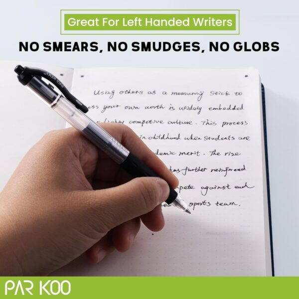 1768004814_71pxMWGNqpL._AC_SL1500_.jpg ParKoo Black Gel Pens, 70 Pack Quick Dry Retractable Medium Point 0.7mm Rollerball Gel Ink Pens Smooth Writing with Comfort Grip for School Office Home