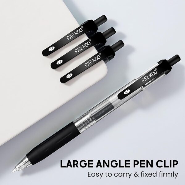 1768004819_61KlDfn0JiL._AC_SL1500_.jpg ParKoo Black Gel Pens, 70 Pack Quick Dry Retractable Medium Point 0.7mm Rollerball Gel Ink Pens Smooth Writing with Comfort Grip for School Office Home