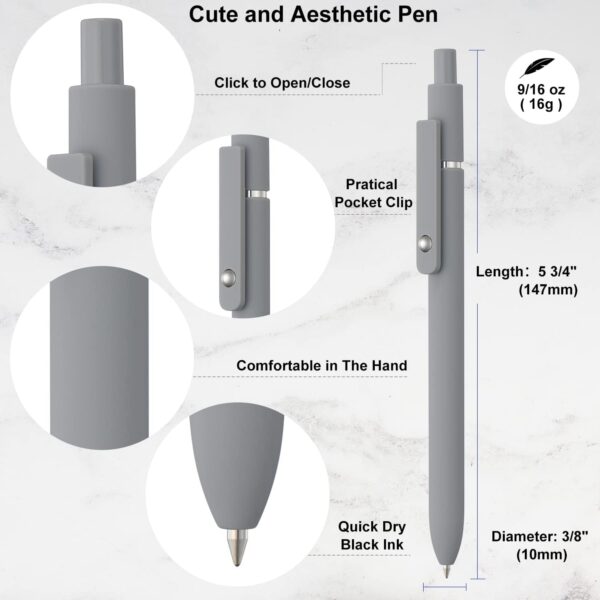 1768318491_61WhPXcAhJL._AC_SL1500_.jpg LINFANC 12 Pack Cute Gel Pens, Retractable Quick Dry Gel Ink Pen, Fine Point 0.5mm Black Ink Rolling Ball Gel Pens, Smooth Writing Aesthetic Pens for Home School Office Supplies