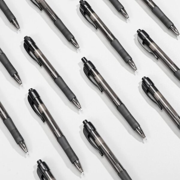 deegtran Pens Bulk, 50 Pack No Bleed Black Ink Click Pens with Soft Grip, Wholesale Retractable Ballpoint Pens for Office School, Medium Point Smooth 1.0MM