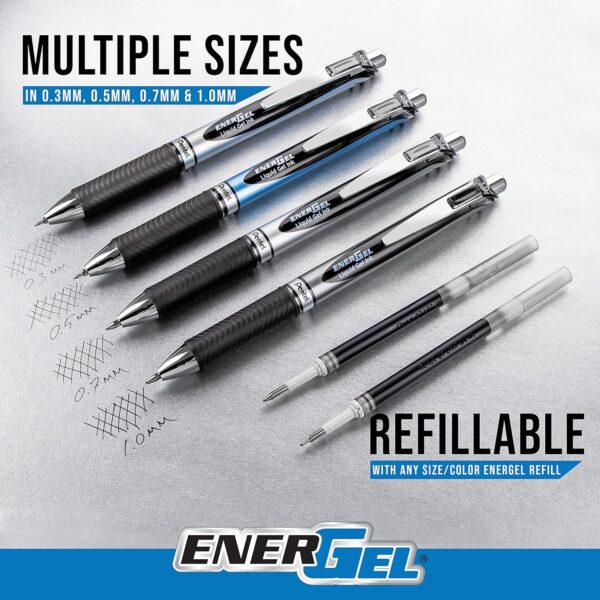 Pentel EnerGel RTX Liquid Gel Pens, Medium (0.7mm), Navy Blue Ink, 4-pk (BL77PF4CA)