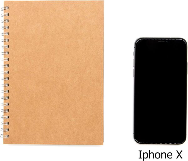1769219155_71ERXdv2KDL._AC_SL1500_.jpg Soft Cover Spiral Notebook Journal 2-Pack, Blank Sketch Book Pad, Wirebound Memo Notepads Diary Notebook Planner with Unlined Paper, 100 Pages/ 50 Sheets, 7.5 inch x 5.1 inch (Brown)