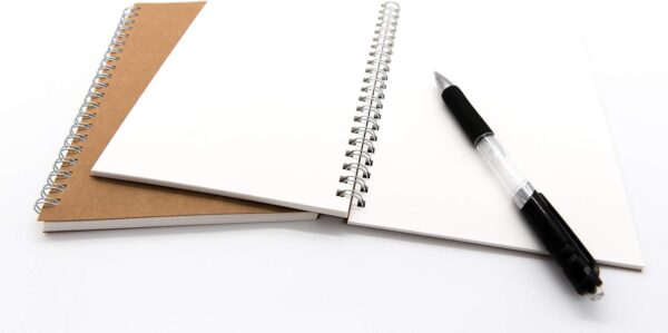 1769219160_719wuyqO9NL._AC_SL1500_.jpg Soft Cover Spiral Notebook Journal 2-Pack, Blank Sketch Book Pad, Wirebound Memo Notepads Diary Notebook Planner with Unlined Paper, 100 Pages/ 50 Sheets, 7.5 inch x 5.1 inch (Brown)
