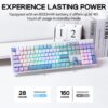 EPOMAKER TH108 Full Size Mechanical Keyboard, Wireless Gaming Keyboard with 8000mAh Battery, Creamy Gasket, 108 Keys, Hot Swap, Custom Driver, RGB Backlight (Blue&White, Sea Salt Silent)