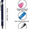 Oddmoal Ballpoint Pen with Stylus Tip, Soft Touch Click Metal Pen, 1.0mm Medium Point, Black Ink, 12 Count(Mixed Color)