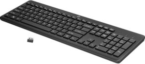 HP 230 Wireless Keyboard - Wireless Connection - Low-Profile, Quiet HP 230 Wireless Keyboard - Wireless Connection - Low-Profile, Quiet Design - Windows & Mac OS - Laptop, PC Compatible - Shortcut Keys & Number Pad - Long Battery Life (3L1E7AA#ABA),Black