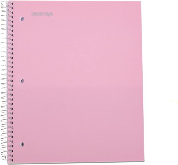 Mintra Office Durable Spiral Notebooks, 1 Subject, (Spring Pink, Sun Yellow, Arctic Ice, Wide Ruled 3pk)