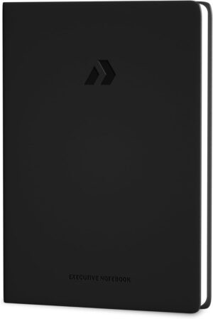 Nextnoid Lined Notebook Journal for Men - 120 GSM Thick Paper - 160 Pages - A5 Hardcover Notebook for Work - Ideal for Writing, Journaling, and Note-Taking (Black)