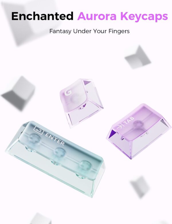 51QKA15oWXL._AC_SL1500_.jpg GravaStar Mercury K1 Lite 75% Gaming Keyboard, 2.4GHz/BT/Wired Tri-Mode Wireless Keyboard, Gasket Hot Swappable Mechanical Keyboard, Pre-lubed Linear Switches, RGB Backlit (Crystal Aurora)