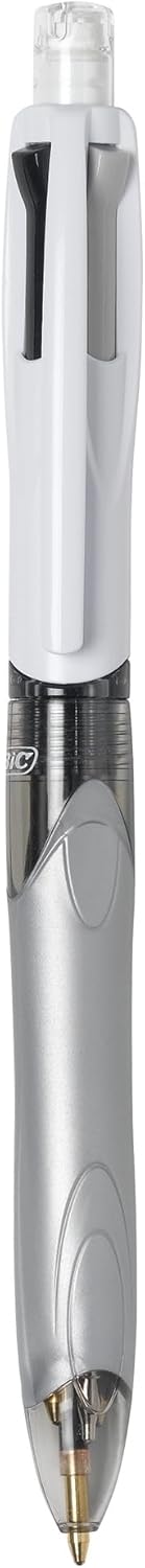 BIC 4-Color 3+1 Retractable Ballpoint Pen with Red, Blue, Black Ink and 0.7 mm Mechanical Pencil, 1-Count in Assorted Ink