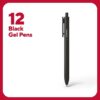 Staples TRU RED Retractable Quick Dry Gel Pens, Medium Point, 0.7mm, Black, Dozen (TR54498-CC)