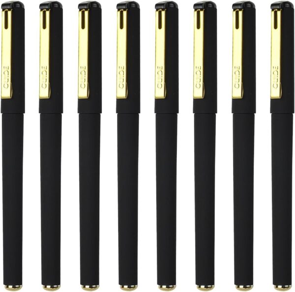 WQN WUQIANNIAN 8 Pack Gel Pens for Women Men, 0.7mm Quick Drying Bullet-point Black Ink Pens, Smooth Writing Pens for Note-Taking, Office School Supplies, Gifts.