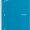 51axhYvLzrL._AC_SL1080_.jpg Five Star Spiral Notebook + Study App, 1 Subject, Wide Ruled Paper, 8" x 10-1/2", 100 Sheets, Fights Ink Bleed, Water Resistant Cover, Tidewater Blue (72875)