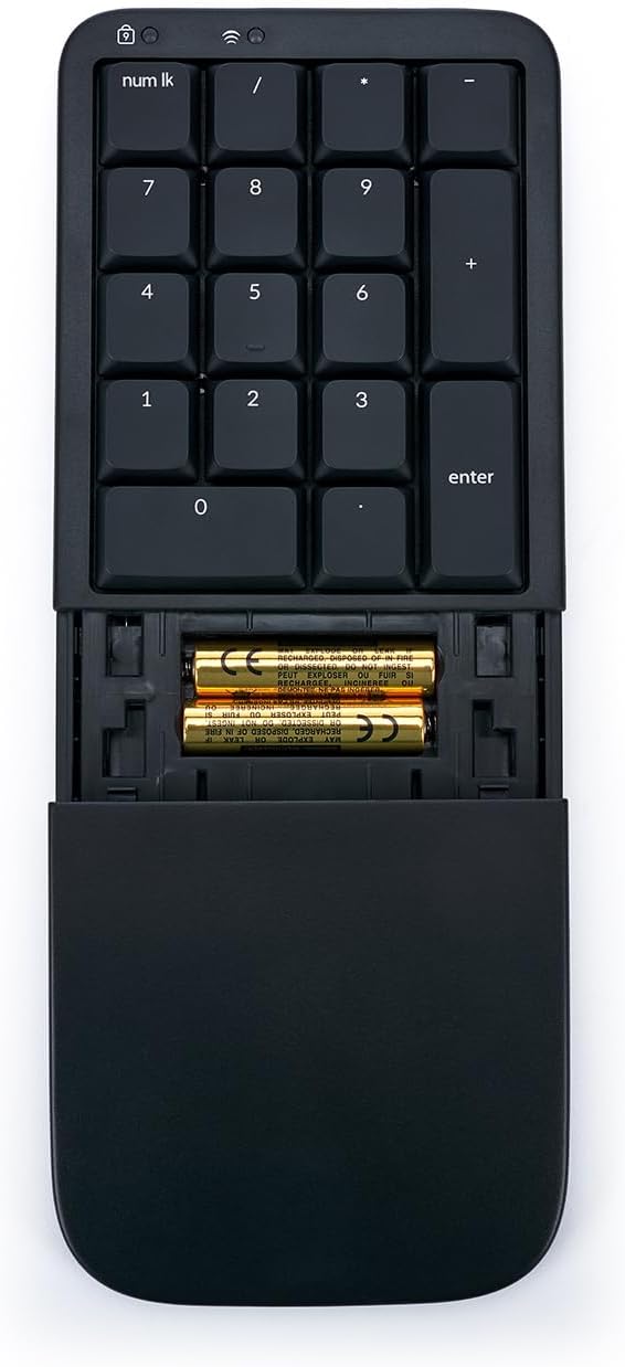 KINESIS Mechanical Keypad LP Numeric 10-Key for Mac & PC | Wired & Wireless Mode | Quiet Linear Mechanical Switches | Programmable | Ergonomic Palm Support | Backlit