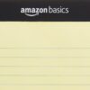 Amazon Basics 50 sheet Wide Ruled Lined Writing Note Pad, 8.5" x 11.75", 12-Pack, 600 Perforated Sheets, Canary