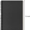 DSTELIN Blank Spiral Notebook, 2-Pack, Soft Cover, Sketch book, 100 Pages / 50 Sheets, 7.5 inch x 5.1 inch, 100GSM, (Black)