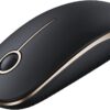 51cWy6Ui9cL._AC_SL1500_.jpg VssoPlor Wireless Mouse, 2.4G Slim Portable Computer Laptop Mouse with Nano Receiver Quiet Silent Optical Mice for Notebook, PC, Laptop, Computer-Black and Gold