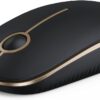 VssoPlor Wireless Mouse, 2.4G Slim Portable Computer Laptop Mouse with VssoPlor Wireless Mouse, 2.4G Slim Portable Computer Laptop Mouse with Nano Receiver Quiet Silent Optical Mice for Notebook, PC, Laptop, Computer-Black and Gold