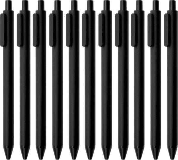 Kaco PURE Gel Pens 0.5mm Fine Point Black Ink 10 Count, Quick Dry Smooth Writing, Aesthetic Office Supplies Refillable Retractable Low Center of Gravity