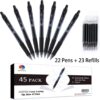 SmartGel Smart Color Art 45 Pack Black Gel Pens, Retractable Medium Point Gel Ink Pens, Smooth Writing, Comfort Grip, Unisex