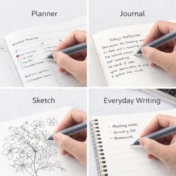 SEVEN86 0.38 mm Pen Gel Ink Ballpoint Pens - Fine Tip, Black Ink, Cap Type - Set of 10 - Gift for Students and Professionals