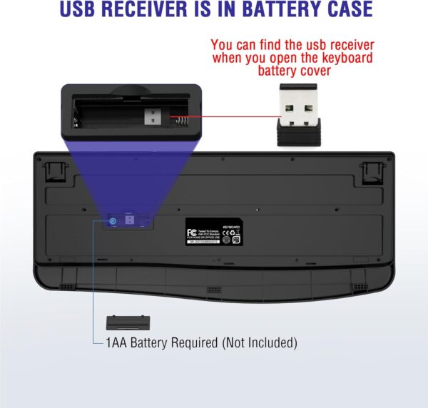 61060a0cL-L._AC_SL1500_.jpg Wireless Keyboard, 2.4G Full-Sized Ergonomic Wireless Computer Keyboard with Wrist Rest for Windows, Mac OS Laptop/PC/Desktop/Notebook(Black)