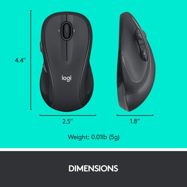 611DG-B2XL._AC_SL1500_.jpg Logitech M510 Wireless Mouse, Mouse for Laptop and PC with USB Unifying Receiver, Programmable Buttons - Graphite