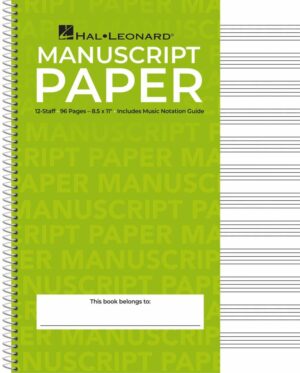 Manuscript Paper - Hal Leonard Standard Wirebound | 96-Page Music Writing Notebook with 12 Staves per Page | Spiral-Bound Staff Paper for Composers, Students, and Teachers | Includes Notation Guide
