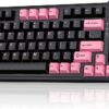 AUSDOM 98Pro Silent Wireless Mechanical Keyboard, Tri-Mode BT/2.4G/USB-C Hot Swappable Custom Quiet Keyboard with Backlit, Gasket Structure, PBT Keycaps,Pre-lubed Tactile Switches(Black & Pink-Silent)