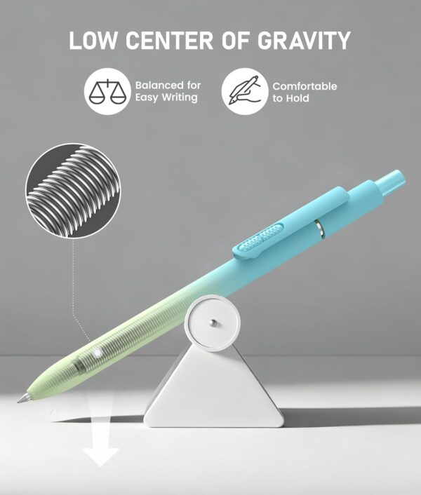 612enE7NuzL._AC_SL1500_.jpg 8 Pcs Black Ballpoint Pens - 1.0mm Medium Point Smooth Writing Black Ink Ball Point Pens | High-end Long Lasting Retractable Pen for School, Home, Office (Gradient-8pcs)