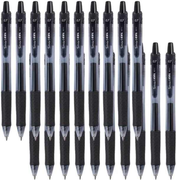 SmartGel Smart Color Art 45 Pack Black Gel Pens, Retractable Medium Point Gel Ink Pens, Smooth Writing, Comfort Grip, Unisex