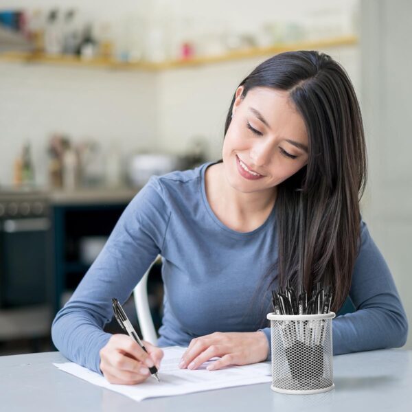 Black Gel Pens Bulk 30 Pack + 12 Refills, Black Ink 0.7mm Fine Point Smooth Writing No-Smudge, Gel Ink Pens Black with CLOUD TOUCH GRIP, Retractable Click Pens for Office, School, Teachers & Servers