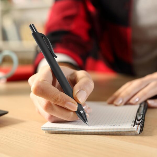 InkSlick 108 Pack Black Pens - Bulk Pens 1.0mm Medium Point Ballpoint Pens Smooth Writing No Bleed Retractable Black Ink Pen