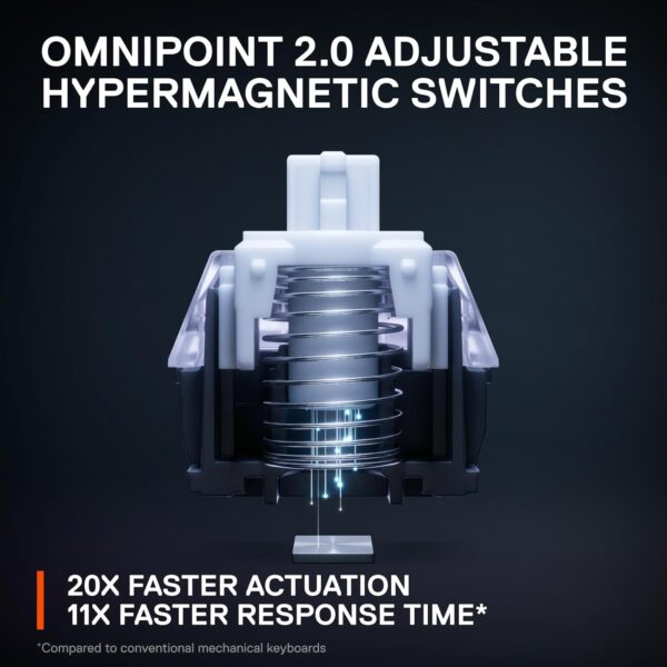 617wl6Dz2TL._AC_SL1500_.jpg SteelSeries Apex Pro HyperMagnetic Gaming Keyboard — Adjustable Actuation — OLED Screen — RGB – USB Passthrough