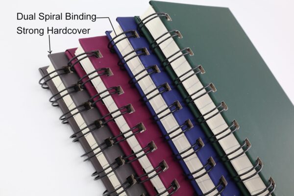 Spiral Notebook Journal,4 Pack A5 Hardcover Spiral Notebooks,5.7" x 8.5",160 Pages,100gsm Paper,College Ruled Journals for Study and Notes (Red, Green,Blue,Grey)