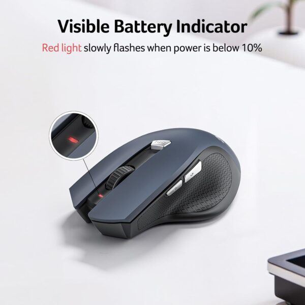 6185trtVr3L._AC_SL1500_.jpg acer Wireless Mouse for Laptop, 2.4GHz Computer Mouse 3 Adjustable DPI Office Cordless USB Mice with USBA Receiver, 6 Buttons, 1600 DPI, Medium to Large Sized Hands Compatible with PC, Laptop, Desktop