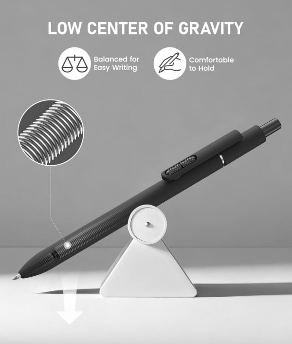 InkSlick 8 Pcs Black Ballpoint Pens - 1mm Medium Point Black Ink Pens | Smooth Writing Ball Point Pen for Men Women (Classic-8 pcs)