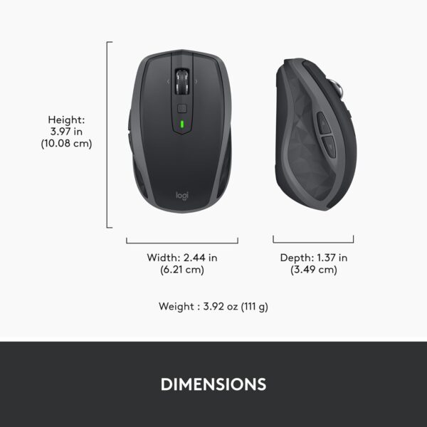 61AA0dCtqrL._AC_SL1500_.jpg Logitech MX Anywhere 2S Bluetooth Edition Compact Wireless Mouse, No USB Receiver - Use On Any Surface, Hyper-Fast Scrolling, Rechargeable, Control Up to 3 Apple Mac and Windows Computers and Laptops