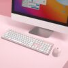 61AZCTWTaIL._AC_SL1500_.jpg LeadsaiL Pink Wireless Keyboard and Mouse Combo, Full-Sized Ergonomic Computer Keyboard, 2.4GHz Cordless Keyboard Silent Mouse Set with 2-in-1 USB Receiver, 12 FN Shortcuts for Windows Laptop, PC/Mac