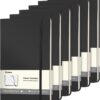 Comix 6 Pack Lined Journal Notebooks for Work, 240 Pages, 5.5"x8.3", Black, Hardcover, A5 Medium College Ruled, Journaling Notebooks for Notes-taking, Fits for Office School Home