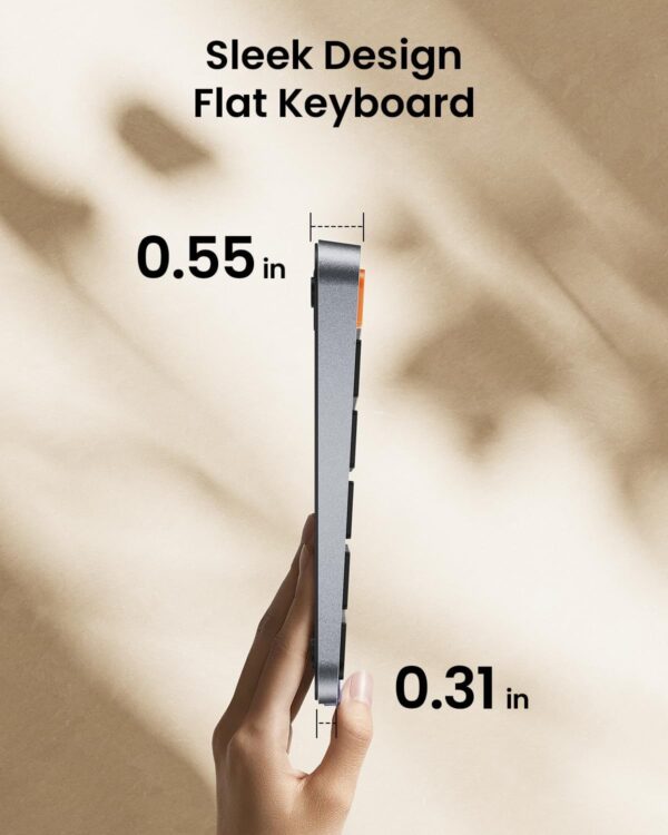 61CU36sYTBL._AC_SL1500_.jpg ProtoArc Backlit Compact Wireless Keyboard for Mac, K90-A Bluetooth Keyboard, Multi-Device, Low Profile, Fluid Quiet Typing, Rechargeable, Compatible with MacBook Pro/Air, iPad - Space Gray