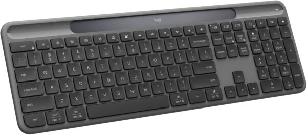 Logitech Signature Slim Solar+ Wireless Bluetooth Keyboard K980, Solar and Logitech Signature Slim Solar+ Wireless Bluetooth Keyboard K980, Solar and Artificial Light Powered, Up to 10 Years Battery Life, Customizable Keys - Graphite