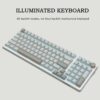 61GVumt10WL._AC_SL1500_.jpg FIRSTBLOOD ONLY GAME. AK992 Retro Wired Mechanical Keyboard, 98 Keys Full Layout, Hot-Swappable USB Gaming Keyboard with Red Switches, Multimedia Keys Knob, Blue Backlit, Anti-Ghosting, Grey