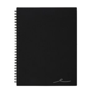 Office Depot Wirebound Notebook, 7 1/4in x 9 1/2in, 1 Subject, Narrow Ruled, 160 Pages (80 Sheets), Black, ODUS1402-026