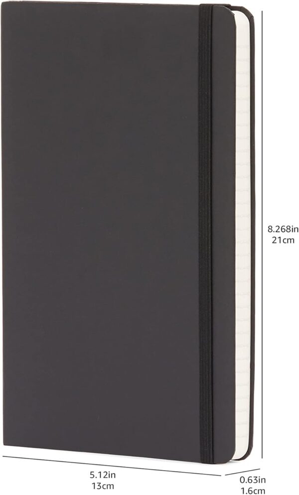 Amazon Basics Classic Hardcover Line Ruled Notebook, 24-pack, 240 Pages, 5 x 8.25-Inch, Black