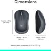 Logitech M185 Wireless Mouse, 2.4GHz with USB Mini Receiver, 12-Month Battery Life, 1000 DPI Optical Tracking, Ambidextrous PC/Mac/Laptop - Swift Grey